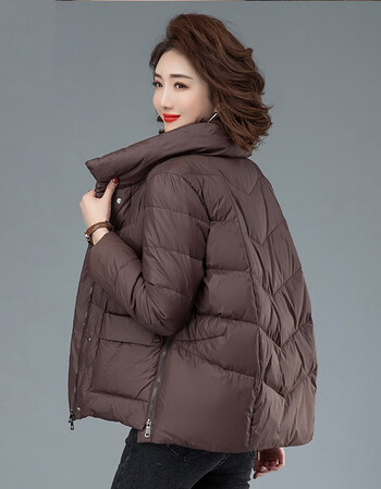 穆夏百合羽绒服女短款21年冬季女装冬装新款轻薄时尚品牌宽松气质韩版