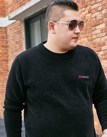 男加肥加大码胖子男装宽松针织衫肥佬黑色22061802xl适合160180斤穿