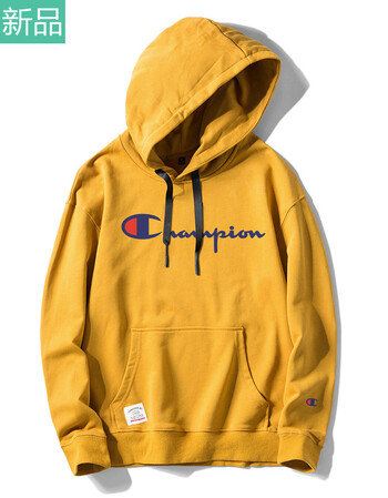 潮牌卫衣男女连帽套头情侣装印花外套新款秋冬学生嘻哈宽松国潮 桔色