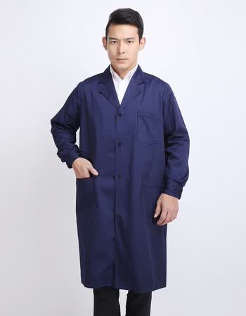 白大褂工作服长款男大褂美容院工服白大褂实验服长袖医生白大卦 藏