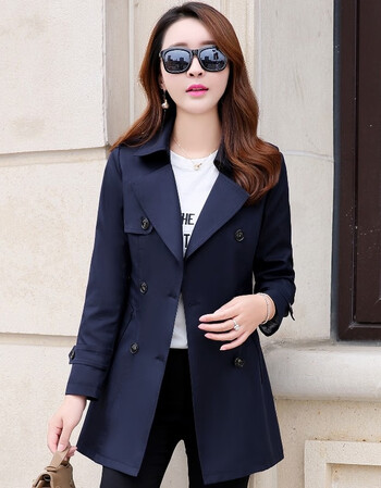 女士春秋薄外套短款韩版百搭矮小个子女装外衣中长款2019新款风衣