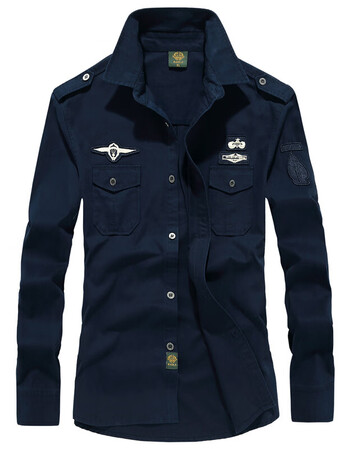 二战海军军装飞行员衬衫男二战经典a2长袖衬衫男陆军美国复古德国 宝