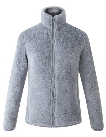 拉绒手抓绒外套女春秋冬摇粒绒外套女休闲宽松加厚双面绒保暖开衫