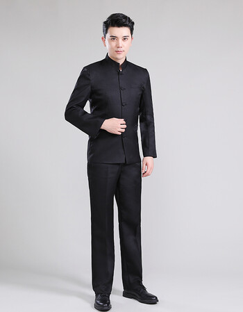 中山装男青年修身民国学生装毕业照演出服装班服伴郎服兄弟装中式