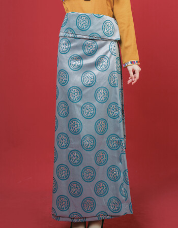 藏服女装藏装女半身裙藏式假藏袍藏族服装新款一片式裹裙围裙锅庄裙银