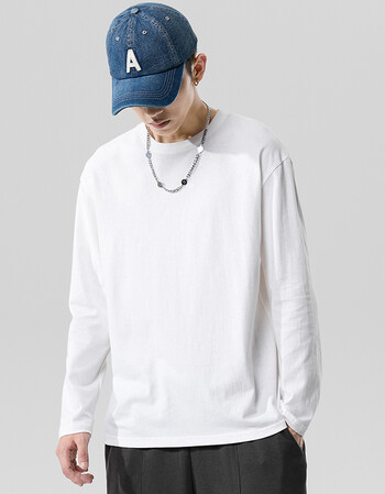 森马卫衣男商场同款男士纯棉长袖t恤秋冬潮流宽松纯白色卫衣秋冬打底