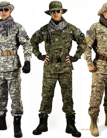 【品牌直降】防刮锦棉野战军训 沙漠丛林cp废墟acu迷彩服战术作训服