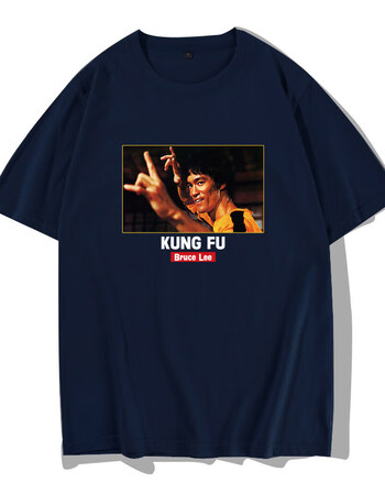 宝凡柏李小龙印花短袖t恤男棉半袖潮流学生情侣装宽松圆领夏季体恤