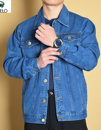 纯棉工作服上衣男士夹克春装褂子浅蓝色棉质牛仔1904xl码适合170200斤