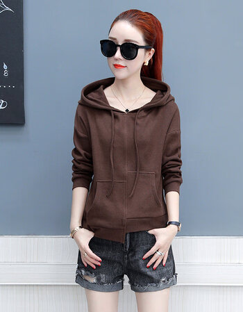 女装 卫衣 其他品牌 薄款短卫衣女秋装新款2018休闲学院风大码宽松