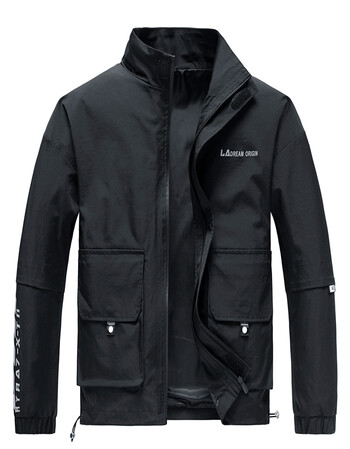 快鱼男装秋季新品夹克12kf黑色m