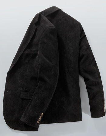 纯棉灯芯绒西服男高档外套小西装男式2021新款潮流上衣男黑色80192xl