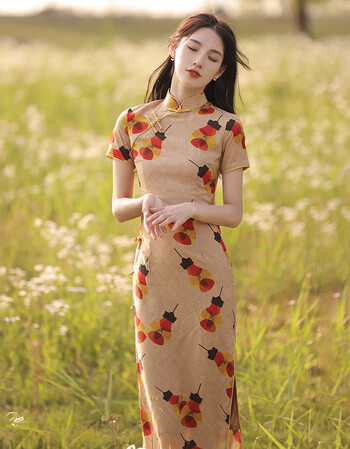 改良旗袍女长款2021年新款年轻款民国风复古老上海日常改良连衣裙雅旗
