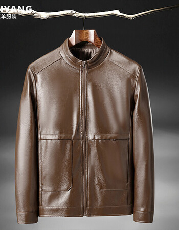 品牌捡漏特价三羊春秋款男式皮衣休闲立领拉链皮夹克男外套有运费险