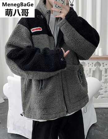 棉服2021网红款时代少年团宋亚轩同款外套衣服羊羔毛外套男朋友黑色m