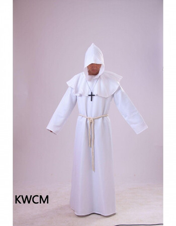 Kwcm 牧师教士袍巫师男基督徒服修堂中世纪僧侣服装o神父s装服万圣节服21 白色l 图片价格品牌报价 京东
