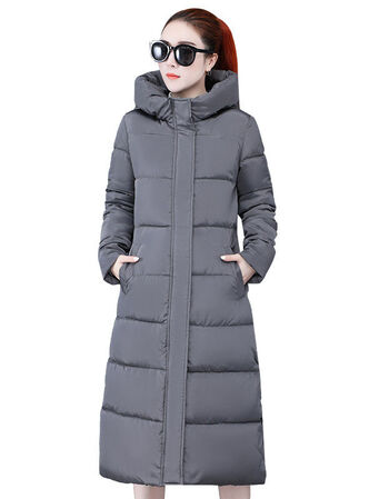 棉服女长款棉袄外套冬季新款宽松过膝棉衣洋气冬天加厚深灰色2xl建议