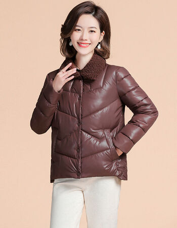 冬季女款棉服外套2021新款棉服女冬季时尚加绒羊羔毛棉衣女士短款外套