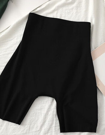 高腰收腹无痕安全裤女夏薄防走光裸穿二合一提臀塑形打底短裤 黑色(1