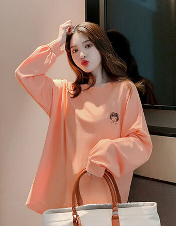 秋冬新款长袖t恤女中长款恤女长袖2021新款春秋季韩版潮学生宽松上衣