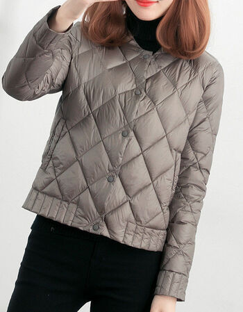 小款棉袄女短款轻薄棉棉衣薄款2021秋冬新款中年冬季立领外套xy灰色03