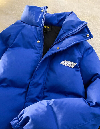 因蓝棉服男设计感小众冬季ins潮牌派克服保暖棉袄高级感外套蓝色xl