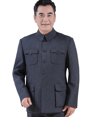 达芙玛/中山装男中老年人套装老式中山服装老人爷爷秋装长袖冬装加绒
