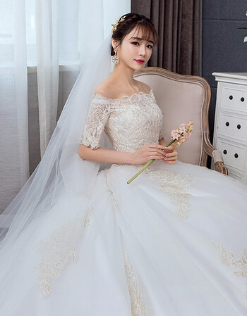 主轻婚纱礼服2019新款网红抖音新娘一字肩法