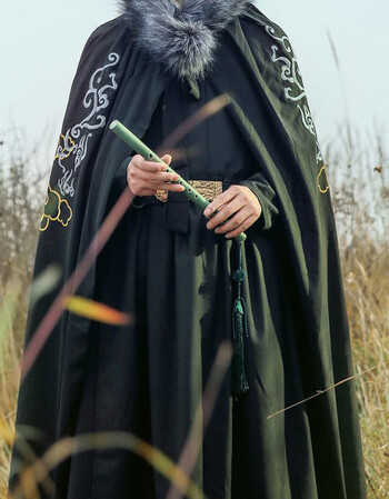 官方旗舰店新品明华堂 如梦霓裳汉服男装加厚加绒斗篷夜游宫披风刺绣