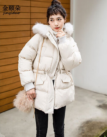 京东优选 金颐朵 棉服女2018年秋冬季新款中长款棉袄加厚保暖棉衣女