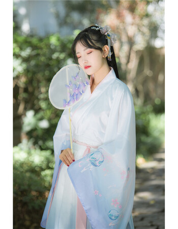 新款热卖【烟雨暮】国色芳华传统汉服女蓝色交