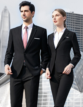 2019春季ol商务职业装男女套装外套裤子工作服正装女 (男)黑西装 西裤