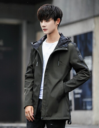 宾晨男士风衣中长款春秋韩版潮流加绒厚夹克男装衣服2019新款冬季外套