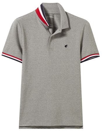 佐丹奴giordano男装polo弹力棉拼色青蛙绣章polo衫01018700 09雪花中