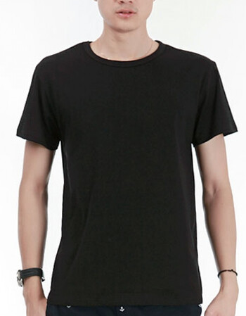 自定义t恤短袖来图定做定制衣服刻字印图片照片情侣写字私人图案 黑色