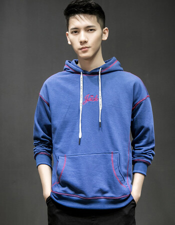 真维丝官方旗舰店以男纯春季男士连帽衣服韩版潮流学生运动带帽卫衣