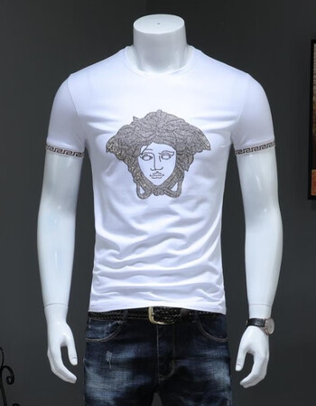 【京东优选】短袖男新款春夏季男士t恤圆领修身衣服人头图案半袖体恤