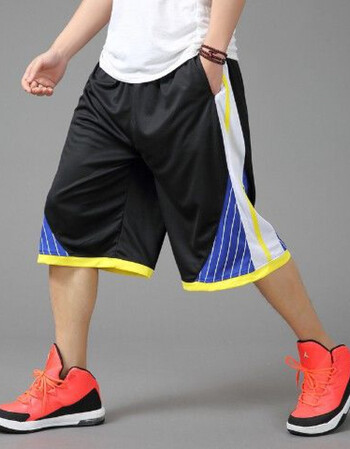 夏季裤子篮球裤男短裤宽松运动训练裤加肥加大过膝七分裤松紧男裤1981