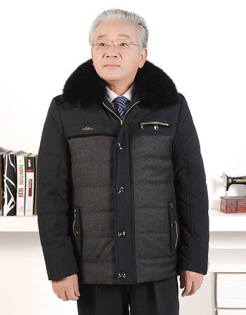 老人棉衣男加厚冬装爷爷装棉袄中老年棉服爸爸装厚外套保暖老头装 黑