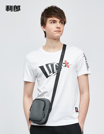 lilanz/利郎潮流字母t恤男短袖logo印花莫代尔棉18xtx6011y 白 165