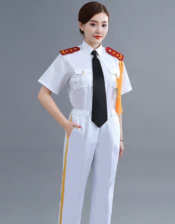 军装礼服夏旗班升旗手文工团军乐队服装演出服军鼓制服套装wd 白色女