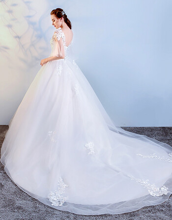 婚纱礼服2018新款秋季韩式大码新娘结婚v领齐地公主梦幻拖尾fcx 白色