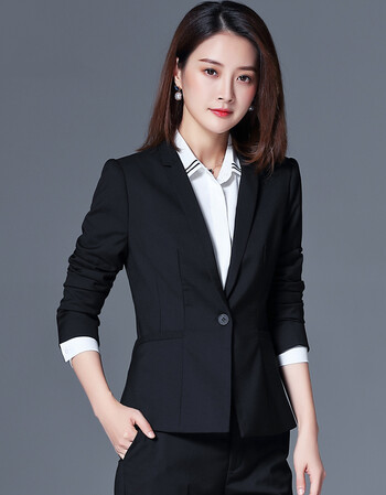 正装女套装黑色西装时尚2018秋季新款商务工装工作服修身ol职业装
