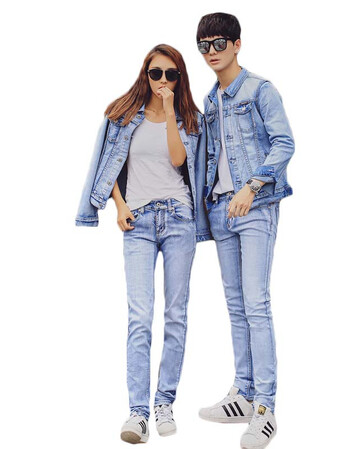 情侣牛仔套装男女衣服一身青年外套夹克韩版潮流两件套衣裤秋冬 008 m