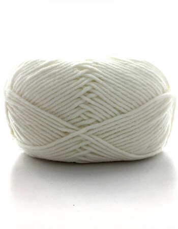 5股牛奶棉毛线团宝宝棉线手工编织钩针中粗线毛线鞋全棉织毛衣线 白色