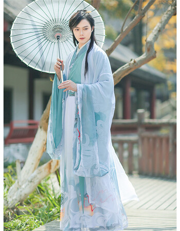 汉服男交领齐腰襦裙广袖鹿鸣古装女cp情侣大袖衫小清新超仙日常套装男