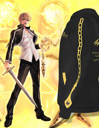 fate周边金闪闪卫衣夏加薄款恤外套动漫短袖吉尔伽美什套装2018 黑色