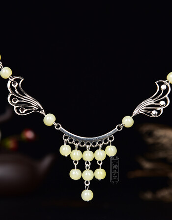 阿坡饵汉服旗袍配饰古装头饰吊坠写真额饰额头链古典复古额链眉心坠