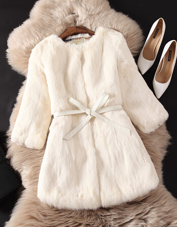 宁琪(ningqi)秋冬新款整皮兔毛皮草外套女中长款海宁冬季皮草清仓特价