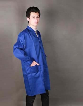 大褂工作服 长袖蓝大褂 劳保大褂子物流仓管搬运服食品服定制印字 宝